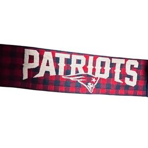 New‎ England Patriots FOCO Knit Scarf Red Black Buffalo Plaid NFL Football